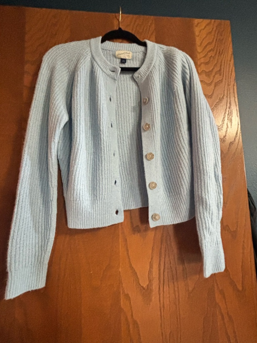Light Blue Women's Knit Cardigan Sweater